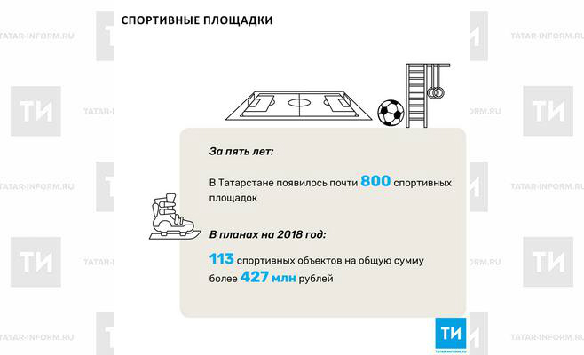 За пять лет в Татарстане появилось почти 800 спортивных площадок<br>
