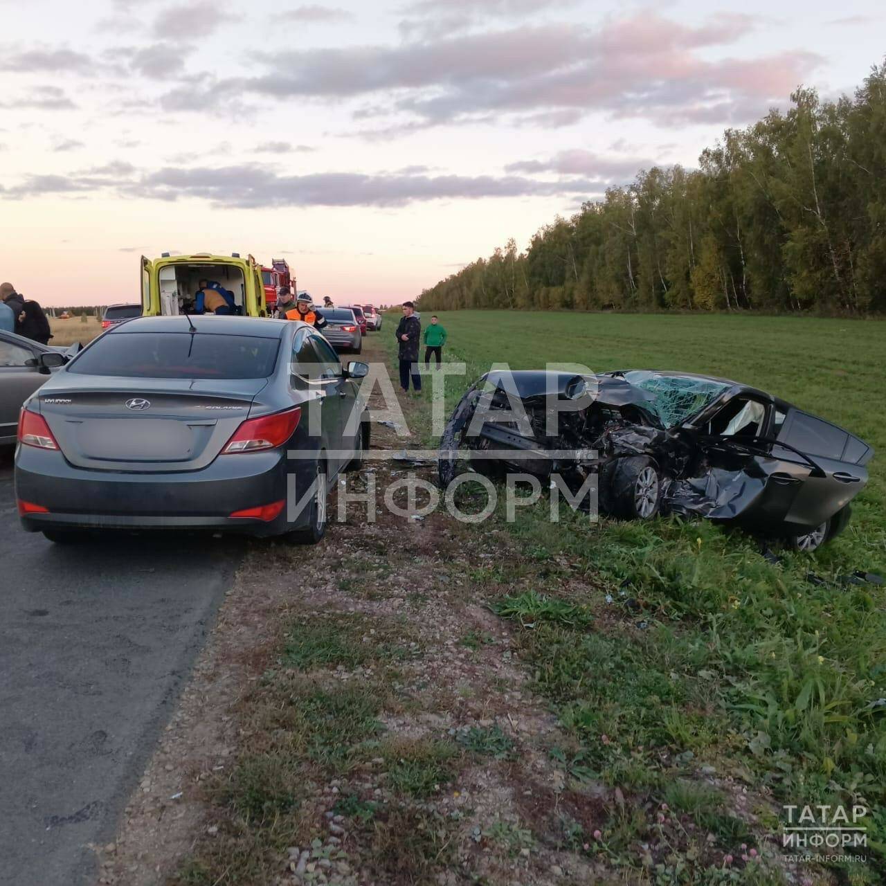 В массовом ДТП на трассе в Татарстане пострадали два человека