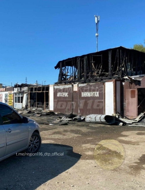 В зеленодольском селе Осиново ночью сгорел автосервис