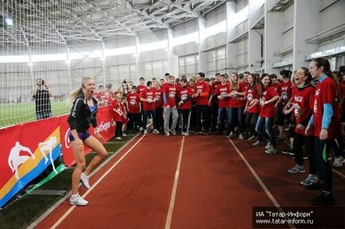 Чемпионка Европы провела урок аэробики для юных легкоатлетов