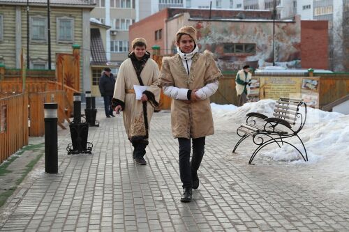 Новогоднее выступление артистов театра Камала в Старо-Татарской слободе