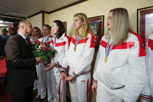 Чествование волейболисток юниорской сборной России U17