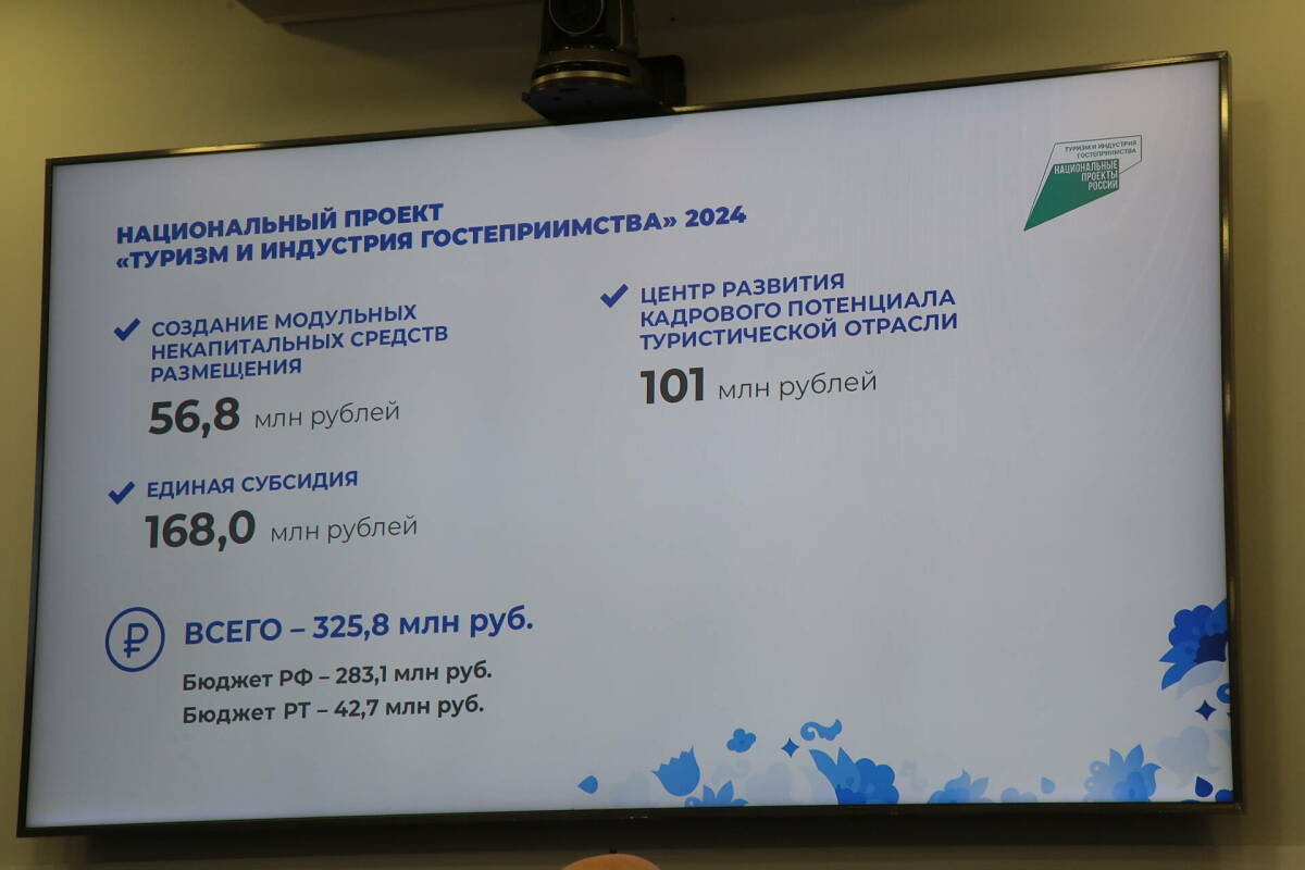 В Татарстане прирост турпотока составляет 6%