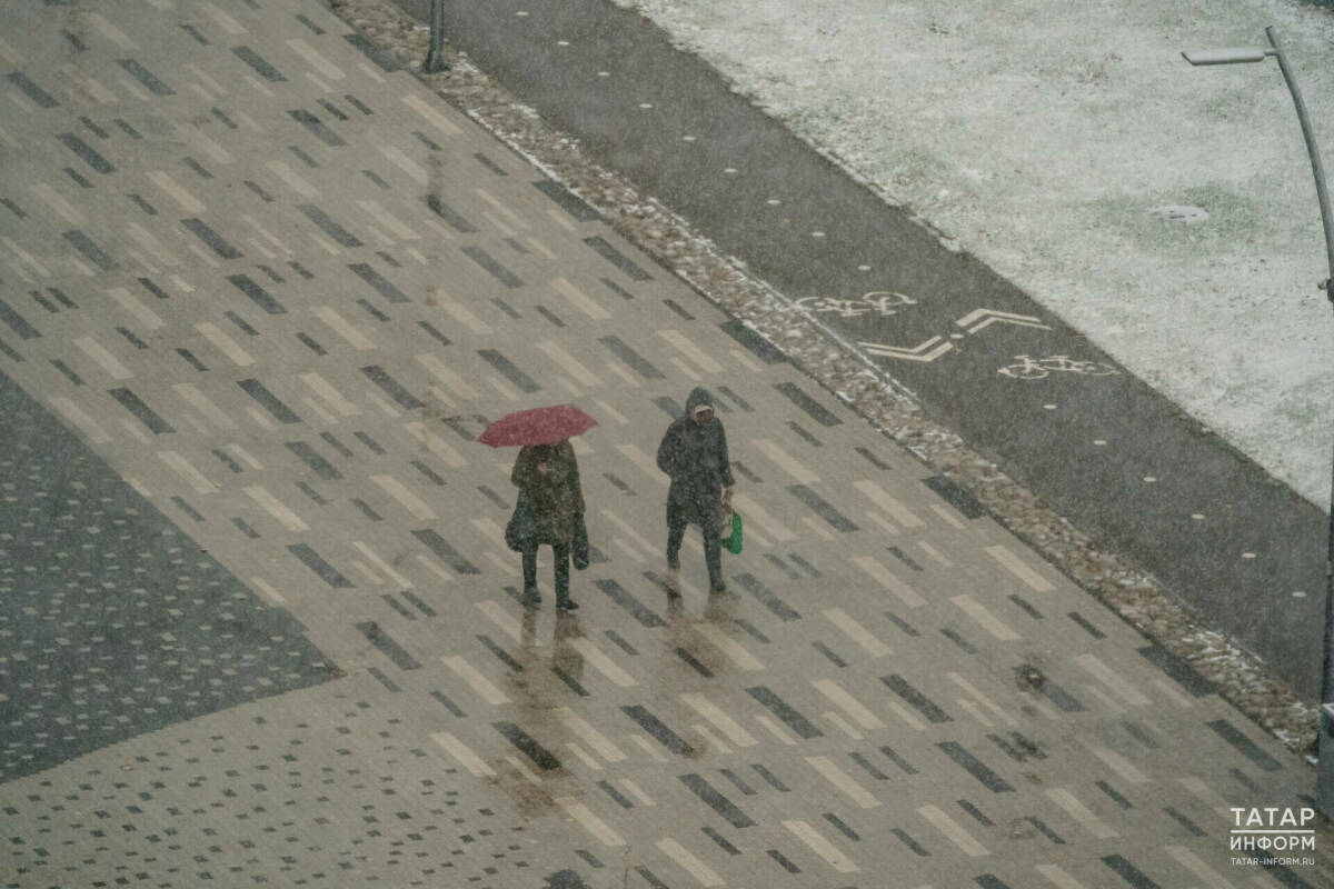 Атмосферный фронт принесет в Татарстан осадки в виде снега и мокрого снега