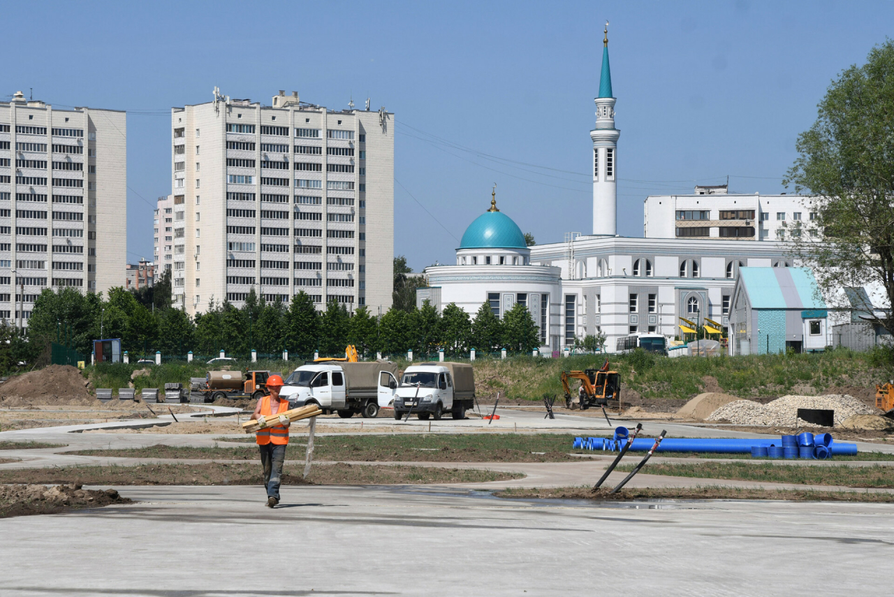 Первый этап благоустройства бульвара по ул.Серова в Казани завершится в  августе