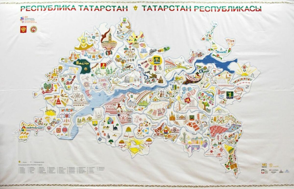 Чигеп ясалган Татарстан картасын беренче тапкыр Россиядән читтә тәкъдим иттеләр