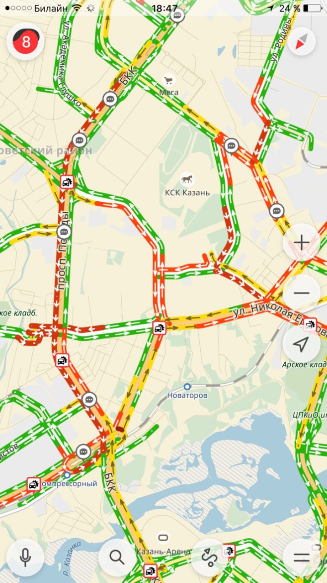 Казань пробки сейчас онлайн карта смотреть онлайн